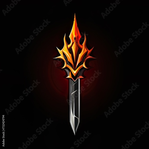 sword logo esport and gaming vector mascot design