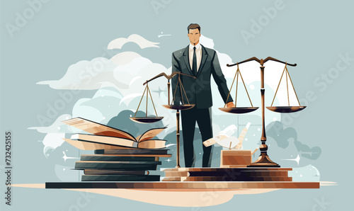 Attorney vector flat minimalistic isolated illustration