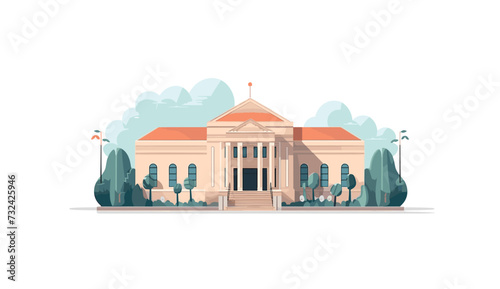 court vector flat minimalistic asset isolated illustration