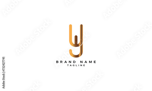 WY, YW, Abstract initial monogram letter alphabet logo design