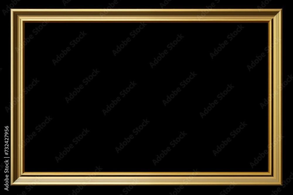 A gold frame on a black background, perfect for adding elegance and sophistication to any design A gold frame on a black background, perfect for adding elegance and sophistication to any design