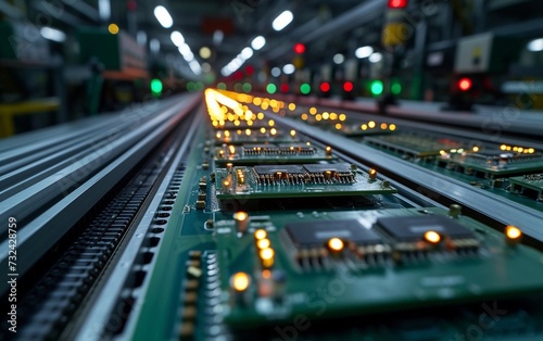 Close-Up of Electronics Components on Conveyor Belt