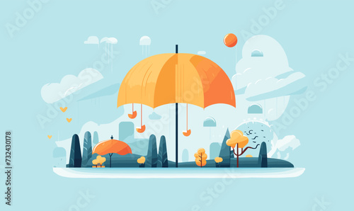 Monsoon Season vector flat minimalistic isolated vector style illustration