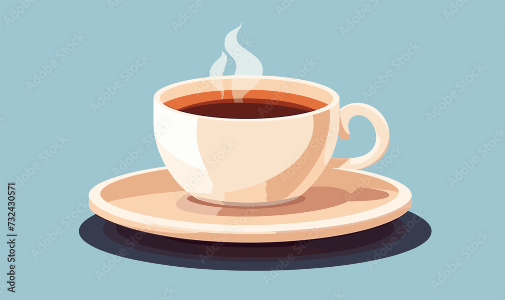 Obraz premium coffee cup closeup vector flat minimalistic isolated illustration