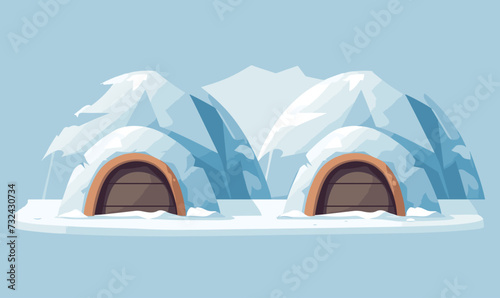 Igloo vector flat minimalistic asset isolated vector style illustration