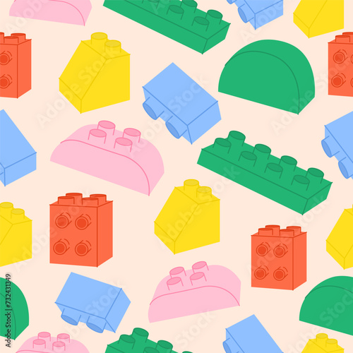 Seamless vector pattern of cubes for children's games.Children's vector pattern.