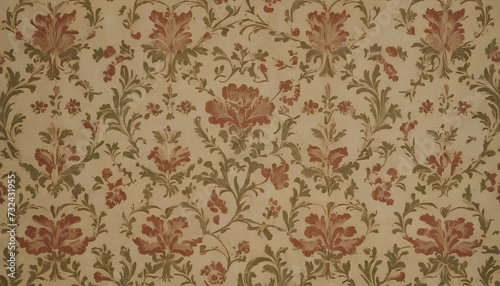 Vintage Wallpaper Floral Pattern of 18th Century Wallpaper linoleum abstract texture background. Decorative wall paint. 