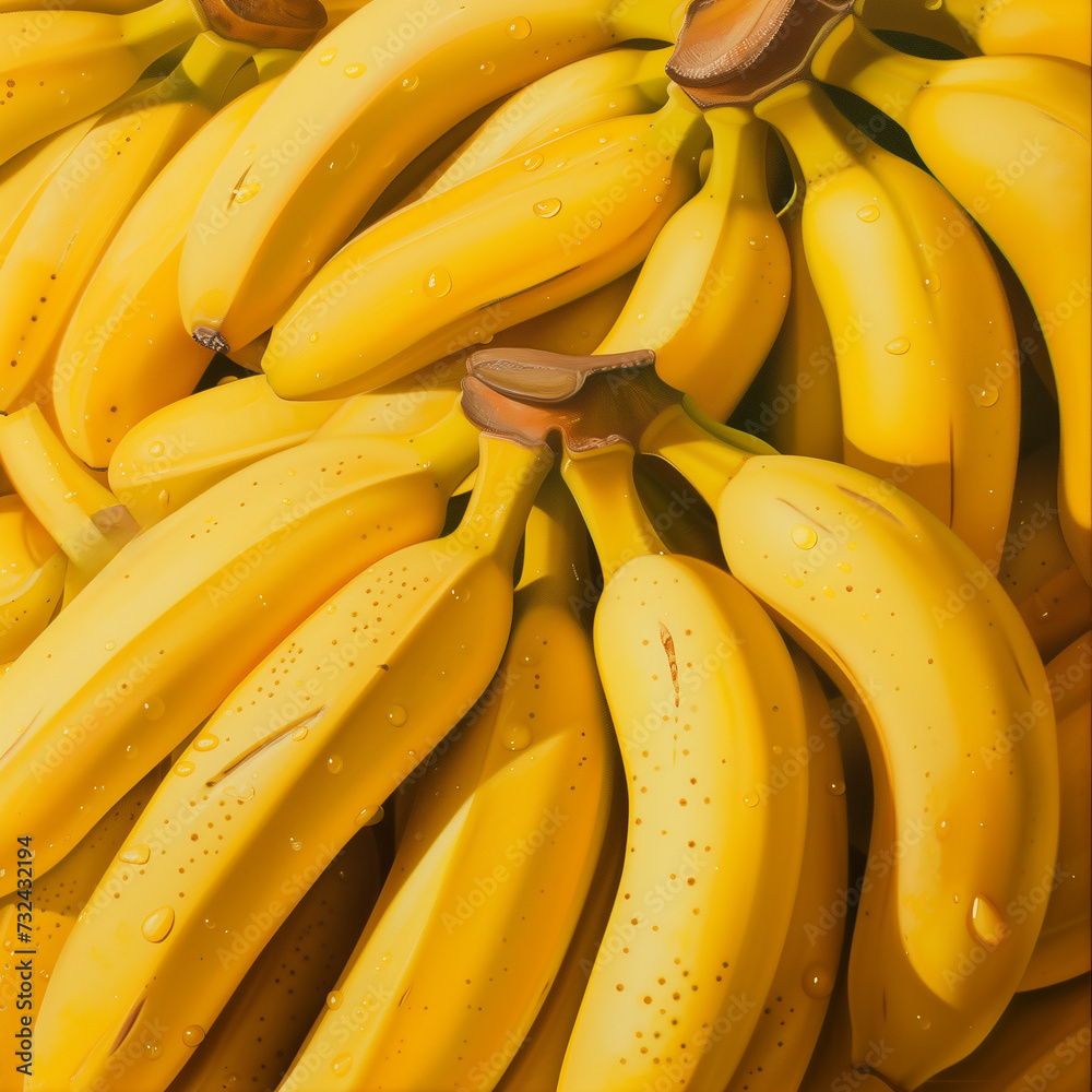 Tas de bananes sur un étal de marché.