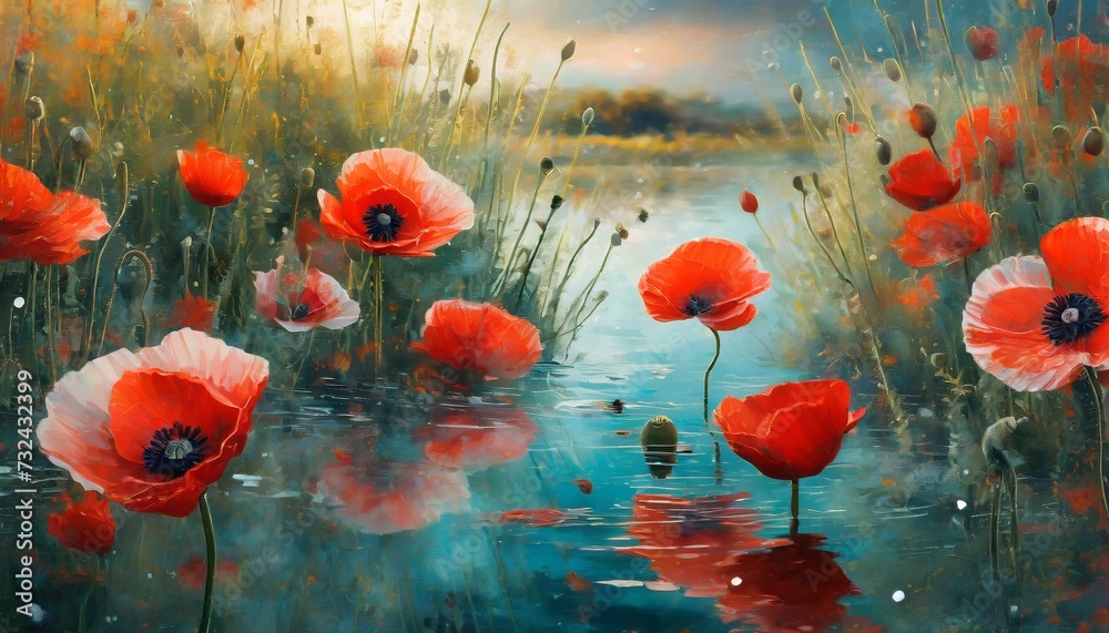 Obraz premium poppies in the water