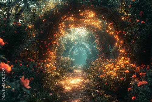 Fantasy Forest Path Generative AI