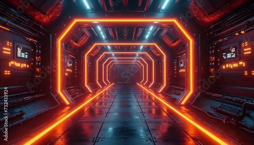 Neon-Lit Pathway to the Future: A Glimpse into the World of Tech and Trends Generative AI photo