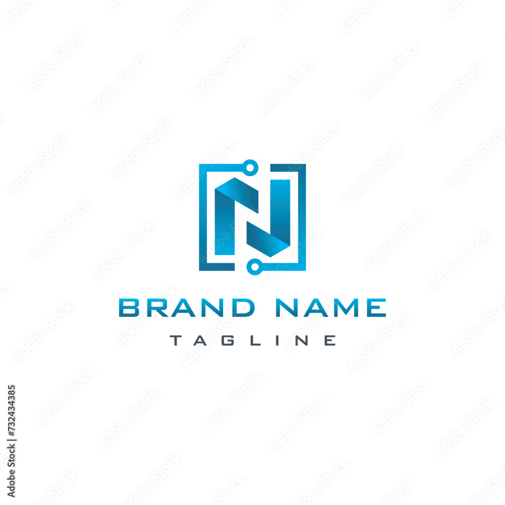 vector letter N logo template