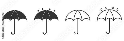 Umbrella icon. Rain symbol  line and background vector ilustration.