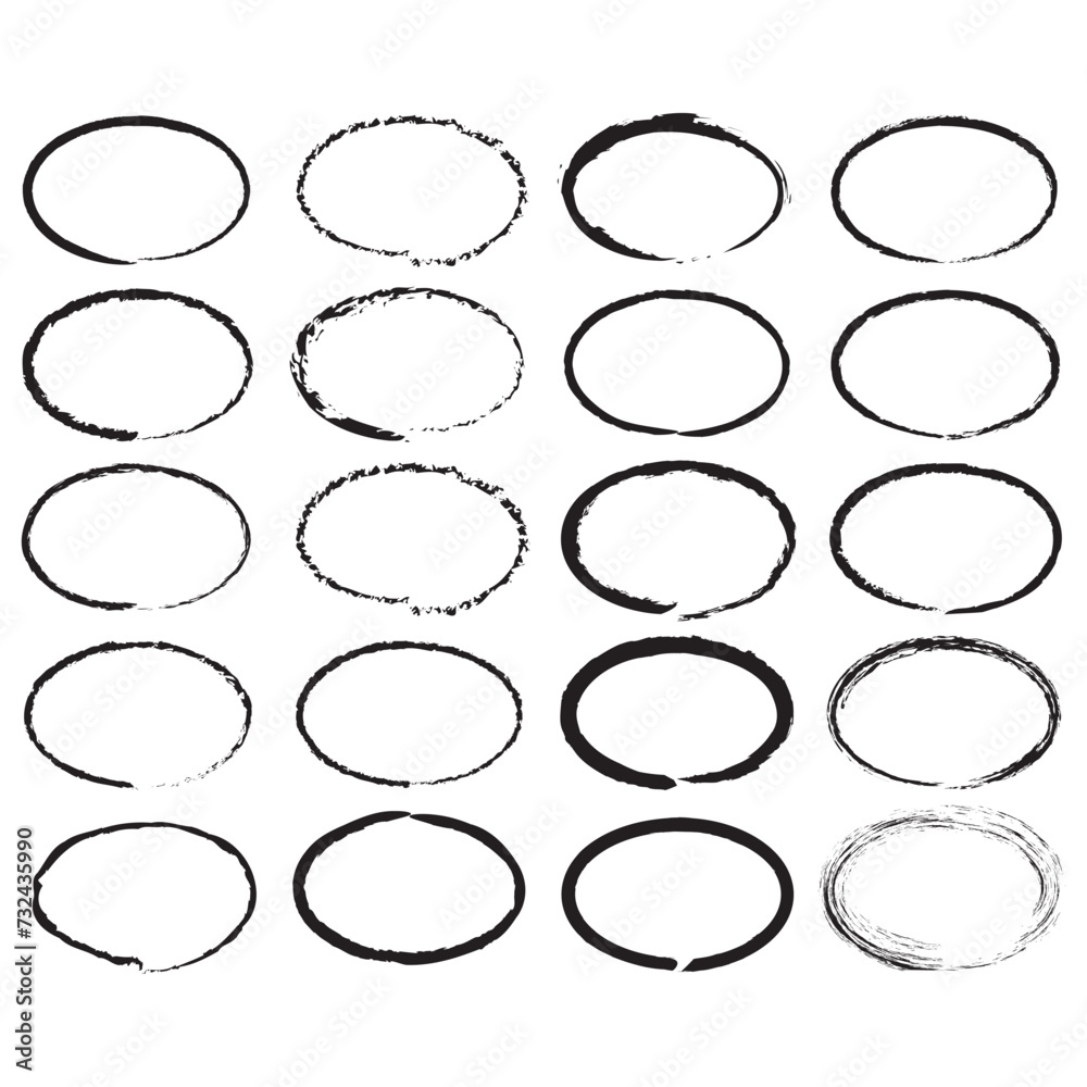 Fototapeta premium Vector Grunge Circle . Grunge Circle Element for your Design . Rubber Stamp Texture . Distress Border Frame isolated on white background in eps 10.