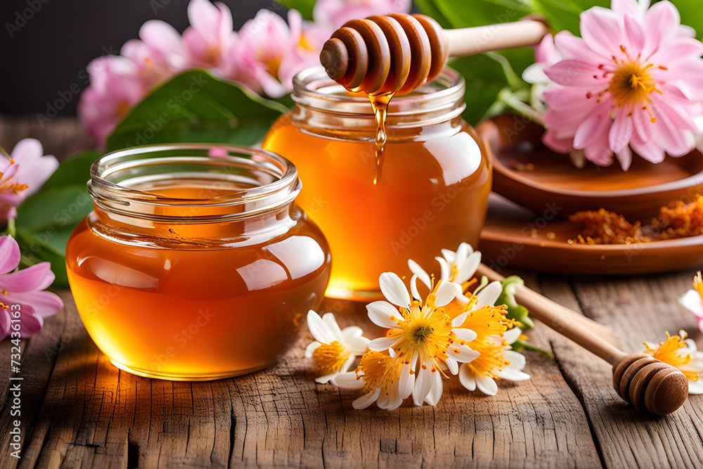 honey and flowers. honey and flowers.