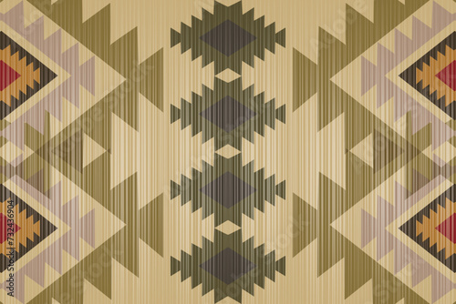 Aztec Rug - Southwestern Living Room Rug Thin Tribal Area Rug for Bedroom, Large Farmhouse Rug Carpet Indoor Entryway Rug for Dining Room Office