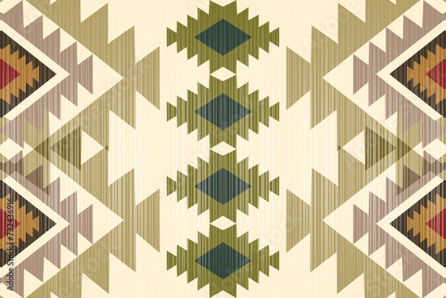 Aztec Rug - Southwestern Living Room Rug Thin Tribal Area Rug for Bedroom, Large Farmhouse Rug Carpet Indoor Entryway Rug for Dining Room Office