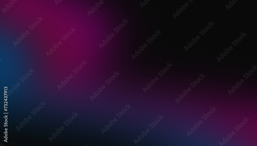 Obraz premium Dark blue and pink glowing grainy gradient background. Colorful noise texture backdrop for webpage header or banner.