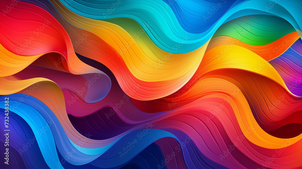 Abstract wave rainbow color. Vivid bannner with space for text. Eye-catching background for social media and printing design. Abstract wave rainbow color. Vivid bannner with space for text. Eye-catching background for social media and printing design.
