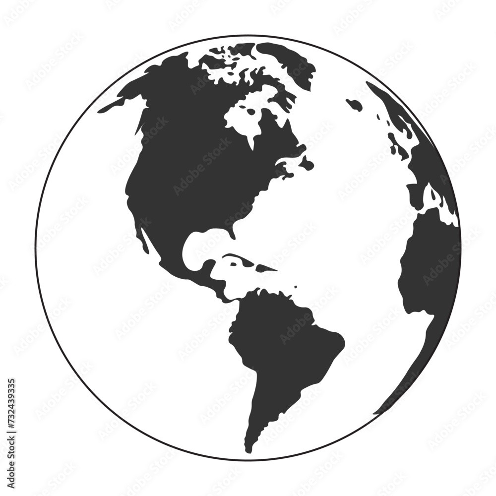 Obraz premium globe earth vector icon. World sphere map symbol design vector ilustration.