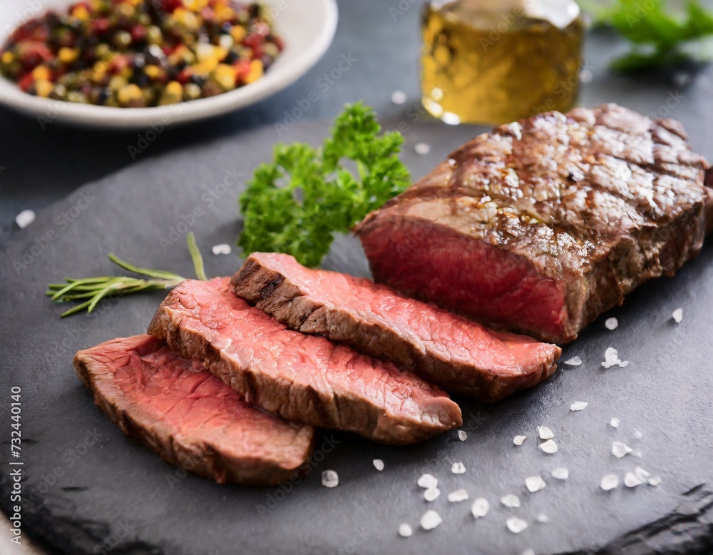 Medium Rindersteak aufgeschnitten Medium Rindersteak aufgeschnitten