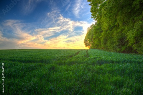 green field and sky