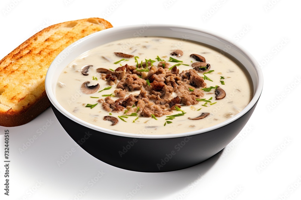 Beef soup closeup isolated on white background Beef soup closeup isolated on white background