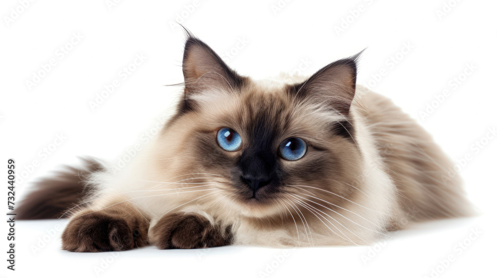 A Captivating Photo of a Birmans Cat's Mesmerizing Gaze