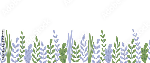 Vector seamless border with flowers