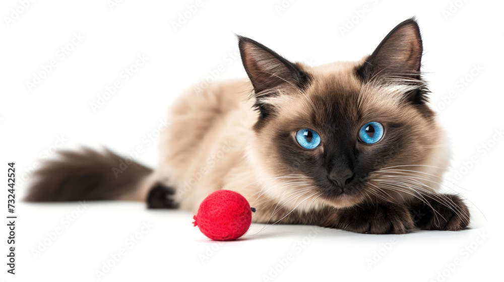 A Playful Balinese Cat Isolated on a Clear Background A Playful Balinese Cat Isolated on a Clear Background