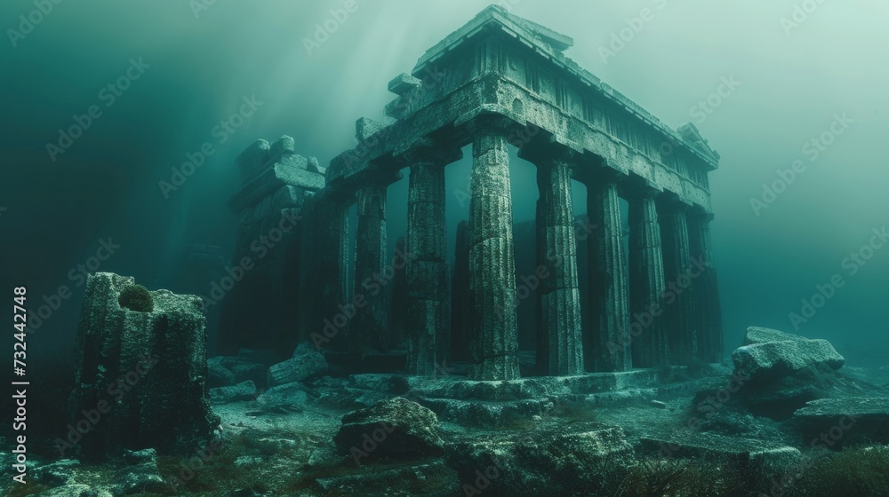 Dive into the Atlantic and discover the hauntingly intricate carvings of an ancient Greek temple, a testament to a lost civilization beneath the sea.