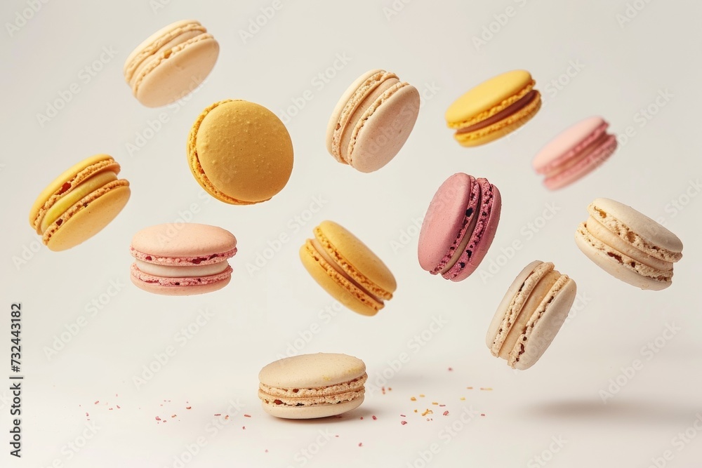 custom made wallpaper toronto digitalIndulge in the dreamy, weightless bliss of these colourful macarons, where French culinary artistry meets playful charm.