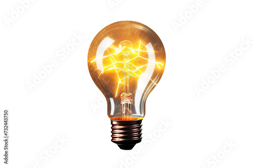 New incandescent light bulb for modern lamps isolated on a Transparent background. Generative AI