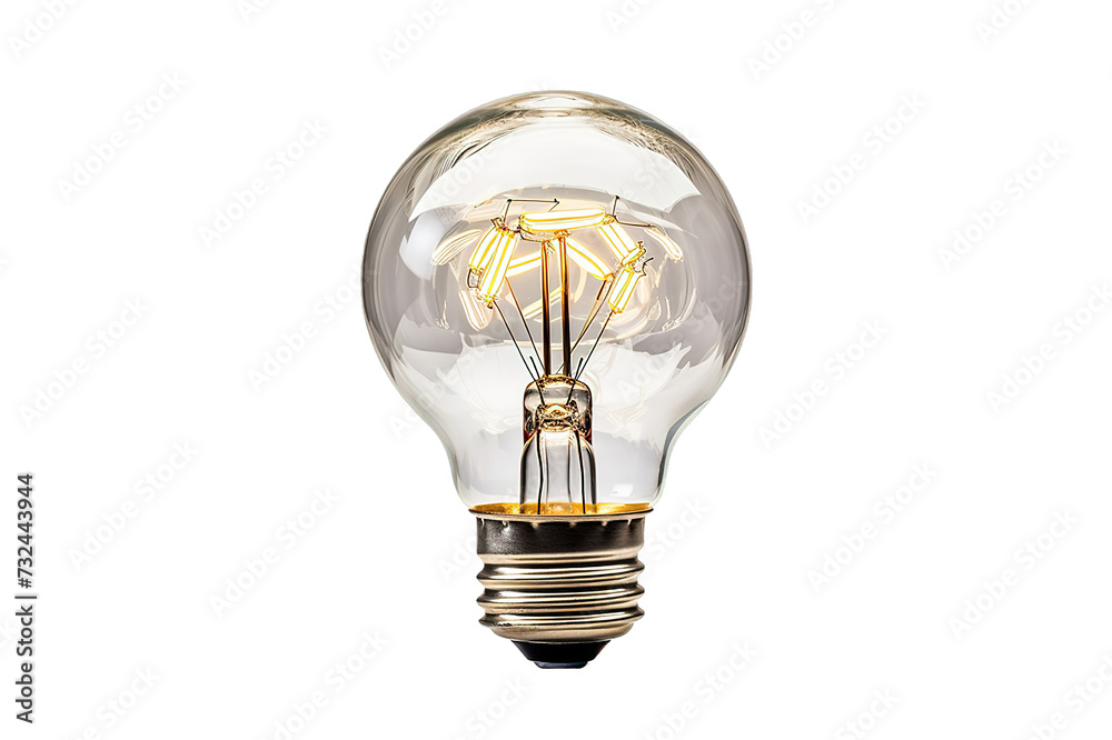Classical old style bulb shining isolated on a Transparent background. Generative AI Classical old style bulb shining isolated on a Transparent background. Generative AI
