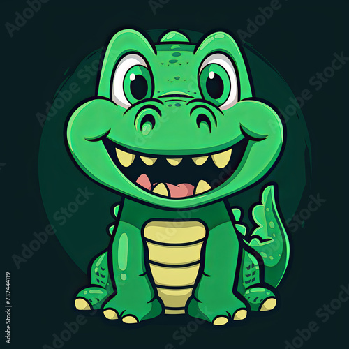 Cute colorful baby dragon illustration vector style graphic.
