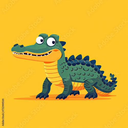 Cute baby crocodile illustration. 