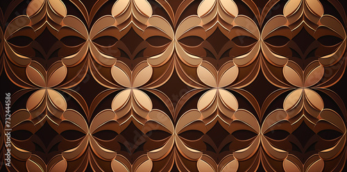 A geometric pattern on a brown background, epitomizing sophistication and elegance in contemporary design. photo