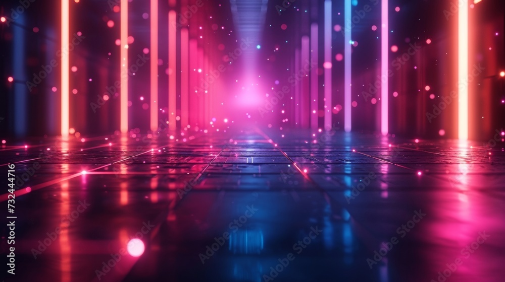 Immerse yourself in the luminous world of neon grids, where vibrant hues create a mesmerizing fusion of art and technology. Immerse yourself in the luminous world of neon grids, where vibrant hues create a mesmerizing fusion of art and technology.