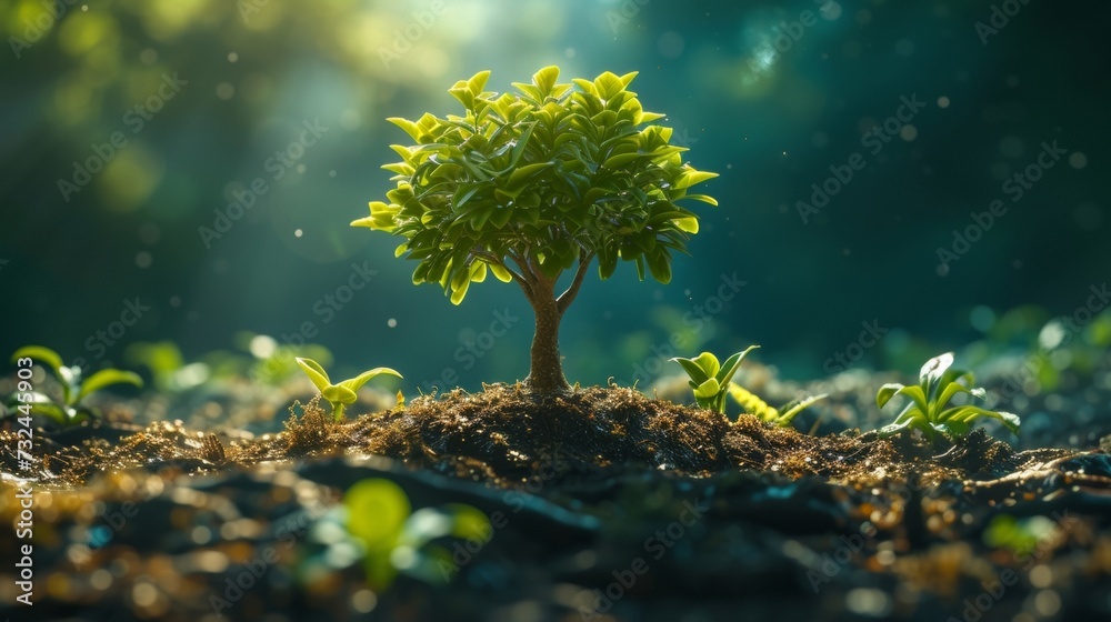 In the heart of the mystical forest, a Monopoly money tree stands tall, its branches heavy with colorful currency, symbolizing the abundant wealth and prosperity that awaits in this enchanted land.