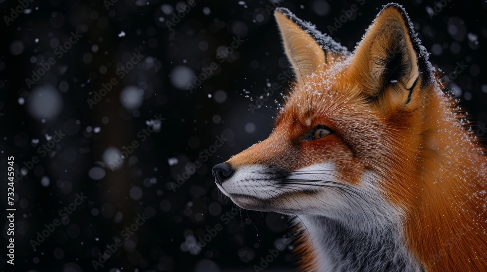 A red fox stands out against the snowy backdrop, its fluffy fur providing warmth in the cold Finnish countryside. A red fox stands out against the snowy backdrop, its fluffy fur providing warmth in the cold Finnish countryside.