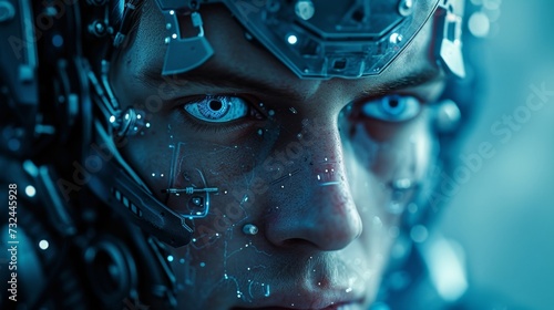 The cyborg's emotional expression blurs the line between human and machine, making us question what it truly means to be sentient.
