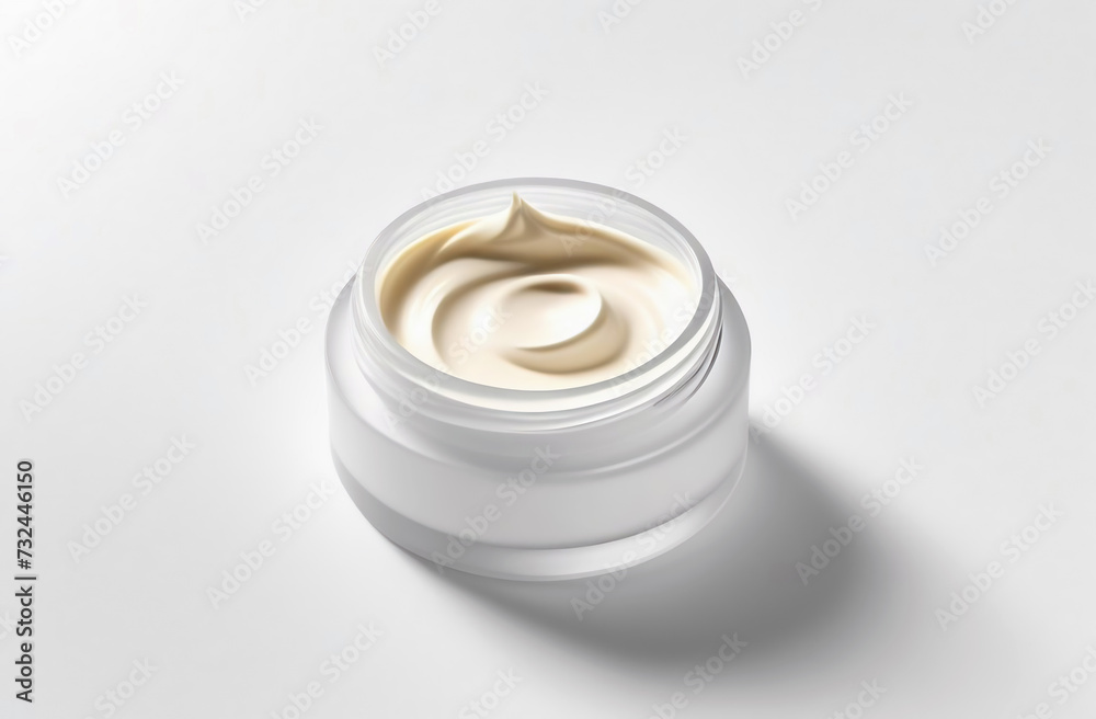 Abstract face cream in an open jar. Face or body cream, skin care cosmetics. Abstract face cream in an open jar. Face or body cream, skin care cosmetics.