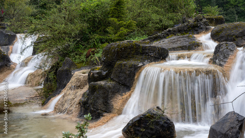 waterfall in the mountains Lijiang China