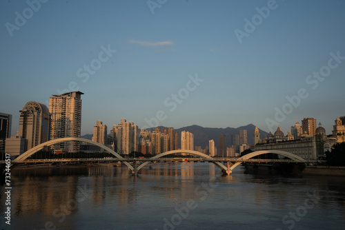 city harbour bridge Fuzhou China