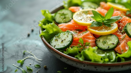 Savor the flavors of the sea with this smoked salmon salad, complete with crisp greens and a tangy lemon dressing. Perfect for a light and healthy meal.