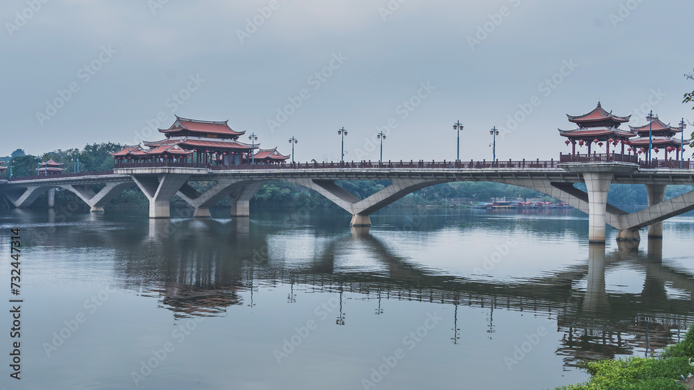 bridge over the lake Zhangzhou China