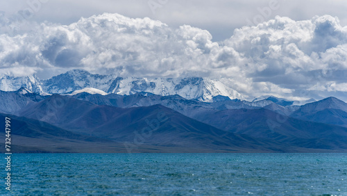 lake in the mountains, Lake Namtso, Tibet, China