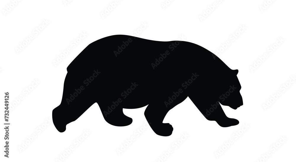 Fototapeta premium Polar Bear Silhouette Isolated. Nature and wildlife concept vector art