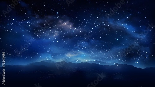 background with stars A mountain range with a starry sky and mountains in the background