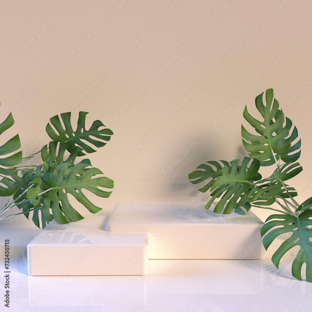 Tropical Podium 3D Background 3